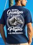 Men's Being Grandpa Ia An Honor Being Papa Is Priceless Funny Graphic Print Loose Text Letters Cotton Casual T-Shirt
