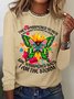 Women's Butterfly They Whispered To Her You Cannot Withstand The Storm She Whispered Back I Am The Storm Cotton-Blend Long Sleeve Top