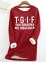 Women‘s Funny Word This Grandma Is Fabulous Simple Loose Crew Neck Text Letters Sweatshirt