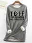 Women‘s Funny Word This Grandma Is Fabulous Simple Loose Crew Neck Text Letters Sweatshirt