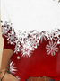 Snowflake gradient print round neck long-sleeved T-shirt