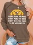 Women's Evert Snack You Make I Will Watching You Funny Dog Graphic Print Casual Loose Crew Neck Sweatshirt
