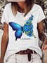 Women's No One Is And That Is Your Superpower Butterfly Crew Neck Letters Casual T-Shirt