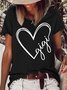 Women's Gigi Heart Crew Neck Casual Letters T-Shirt