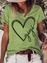 Women's Gigi Heart Crew Neck Casual Letters T-Shirt