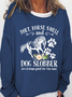 Women's Cute Horse And Dog Flower Dirt Horse Smell Simple Crew Neck Loose Sweatshirt