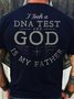 Men's God Father Letters Cotton Crew Neck Casual T-Shirt