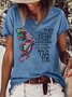 Women's Butterfly They Whispered To Her Letter Casual T-Shirt