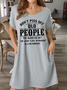 Women‘s Funny Don't Piss Off Old People Text Letters Casual Dress