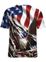 Men’s Eagle Patriotic Flag Pattern Casual Regular Fit Animal Crew Neck T-Shirt