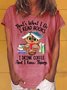Women's Owl Coffe Book Funny Casual Letters T-Shirt