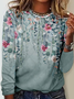 Womens Art Print Casual Crew Neck Shirt