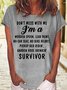 Women's Don't Mess With Me Funny Letter Crew Neck Casual T-Shirt