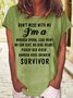 Women's Don't Mess With Me Funny Letter Crew Neck Casual T-Shirt