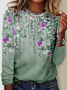 Womens Art Print Casual Crew Neck Shirt