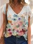 Women's Flower Art Print Casual Regular Fit T-Shirt