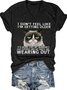 Women's Funny Qoute  Grumpy Cat Crew Neck Loose Casual T-Shirt