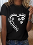 Women's Dog Lovers The Road To My Heart Is Paved With Paw Prints Loose Cotton T-Shirt