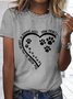 Women's Dog Lovers The Road To My Heart Is Paved With Paw Prints Loose Cotton T-Shirt