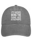 Men's Funny It’s Weird Being The Same Age As Old People Text Letters Adjustable Denim Hat