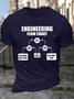 Men's Engineering Flow Chart Use More Duct Tape No Problem Use More Lube Funny Graphic Printing Casual Loose Crew Neck Cotton T-Shirt