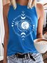 Women's Mystic Moon And Sun Celestial Moon Spiritual Crew Neck Casual Tank Top
