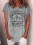 Women's I Am A Plantaholic On The Road To Recovery  Just Kidding I Am On My Way To Get More Plants Funny Graphic Printing Casual Loose Cotton-Blend Crew Neck T-Shirt