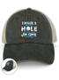 Men’s I Made A Hole In One Golf Crew Neck Regular Fit Casual Text Letters Washed Mesh-back Baseball Cap