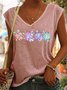 Women's Turtles Sea Beach summer print V Neck Casual Tank Top