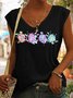 Women's Turtles Sea Beach summer print V Neck Casual Tank Top