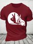 Men's Funny Rabbit Ok Graphic Printing Crew Neck Cotton Loose Casual T-Shirt