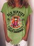 Women's Old Hippies Don’t Die They Just Fade Into Crazy Grandmas Letters Casual T-Shirt
