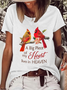 Women‘s A Big Piece Of My Heart Casual Crew Neck T-Shirt