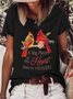Women‘s A Big Piece Of My Heart Casual Crew Neck T-Shirt