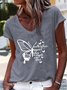 Women's Butterflies Appear V Neck Casual T-Shirt
