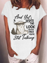 Women's Stil Talking A Cat Crew Neck Casual T-Shirt