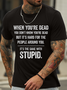 Men's funny text Text Letters Casual Crew Neck T-Shirt