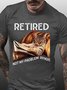 MenLs Crew Neck Retired Not My Problem Anymore Cat Lovers Letters Casual T-Shirt