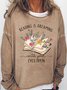Women's Reading Is Dreaming Book Lover Casual Text Letters Sweatshirt