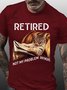 MenLs Crew Neck Retired Not My Problem Anymore Cat Lovers Letters Casual T-Shirt