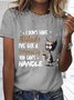 Women's I Don't Have Attitude I've Got A Personality You Can't Handle Cotton Simple Loose T-Shirt