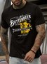 Men’s Butterbeer Text Letters Casual T-Shirt