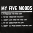 Womens Cotton My Five Mood Letters Crew Neck Casual T-Shirt