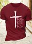 Men's Christian Cross Casual Crew Neck T-Shirt