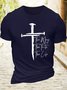 Men's Christian Cross Casual Crew Neck T-Shirt