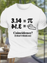 Men's Cute Pi Day Crew Neck Cotton Casual T-Shirt