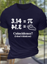 Men's Cute Pi Day Crew Neck Cotton Casual T-Shirt