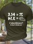 Men's Cute Pi Day Crew Neck Cotton Casual T-Shirt
