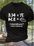 Men's Cute Pi Day Crew Neck Cotton Casual T-Shirt