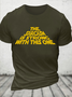 Men's The Sarcasm Is Strong With This One Casual Text Letters Loose Crew Neck Cotton T-Shirt